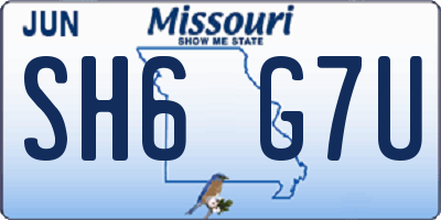 MO license plate SH6G7U