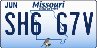 MO license plate SH6G7V