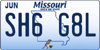MO license plate SH6G8L