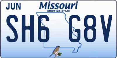 MO license plate SH6G8V