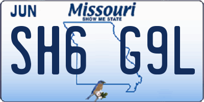 MO license plate SH6G9L