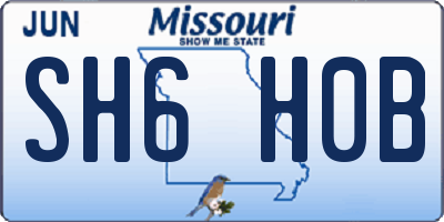 MO license plate SH6H0B