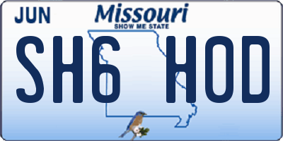 MO license plate SH6H0D