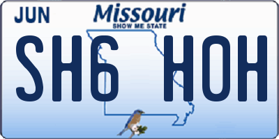MO license plate SH6H0H
