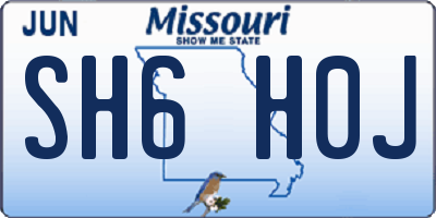 MO license plate SH6H0J