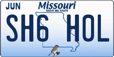 MO license plate SH6H0L
