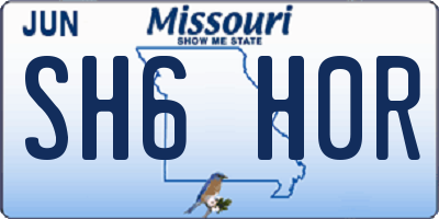 MO license plate SH6H0R
