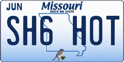 MO license plate SH6H0T