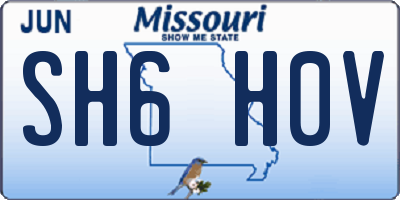MO license plate SH6H0V