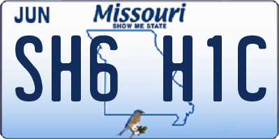 MO license plate SH6H1C