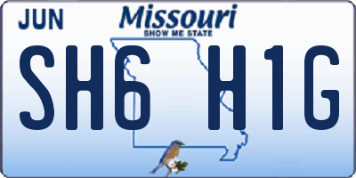 MO license plate SH6H1G