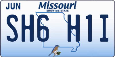 MO license plate SH6H1I