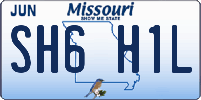 MO license plate SH6H1L