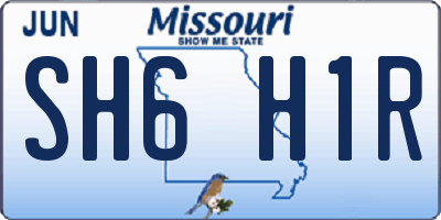 MO license plate SH6H1R