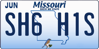 MO license plate SH6H1S