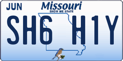 MO license plate SH6H1Y