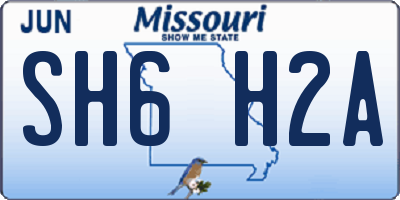 MO license plate SH6H2A