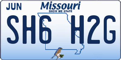 MO license plate SH6H2G