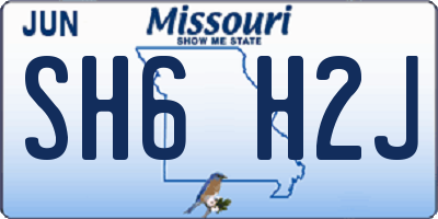 MO license plate SH6H2J