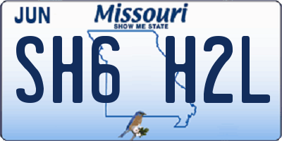 MO license plate SH6H2L