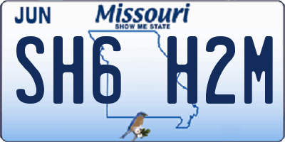 MO license plate SH6H2M