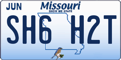 MO license plate SH6H2T