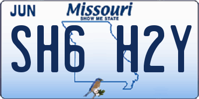 MO license plate SH6H2Y