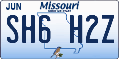 MO license plate SH6H2Z