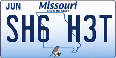 MO license plate SH6H3T