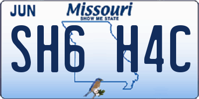 MO license plate SH6H4C