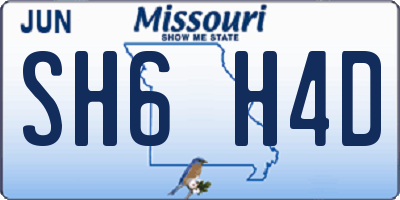 MO license plate SH6H4D