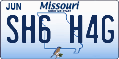 MO license plate SH6H4G
