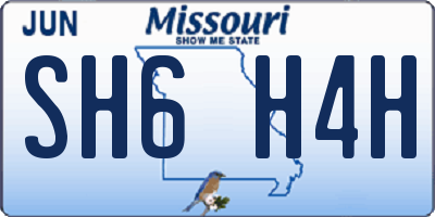 MO license plate SH6H4H