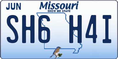 MO license plate SH6H4I