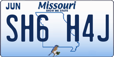 MO license plate SH6H4J
