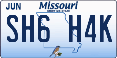 MO license plate SH6H4K