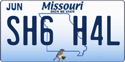 MO license plate SH6H4L