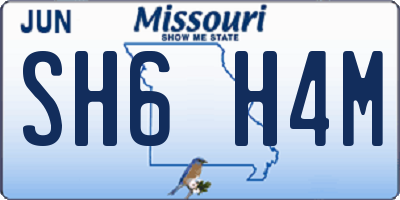 MO license plate SH6H4M