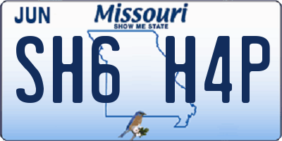 MO license plate SH6H4P