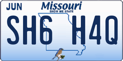 MO license plate SH6H4Q