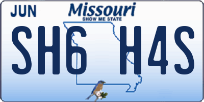 MO license plate SH6H4S