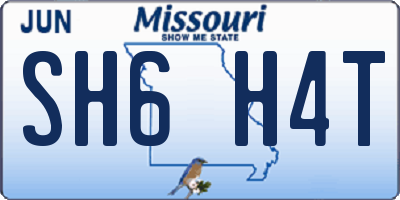 MO license plate SH6H4T