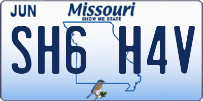 MO license plate SH6H4V