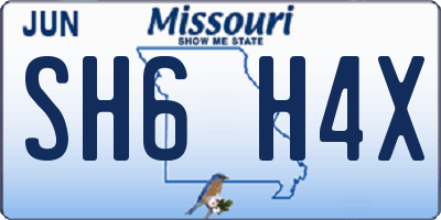 MO license plate SH6H4X