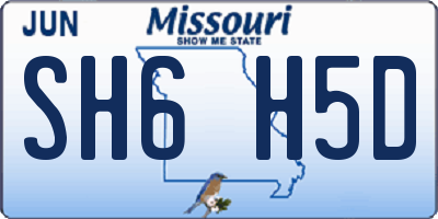 MO license plate SH6H5D