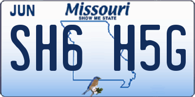 MO license plate SH6H5G