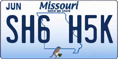 MO license plate SH6H5K