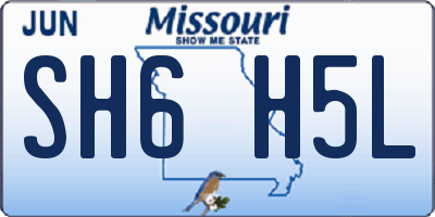 MO license plate SH6H5L