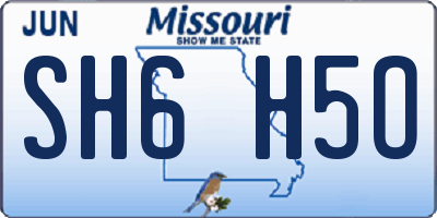 MO license plate SH6H5O