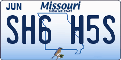 MO license plate SH6H5S
